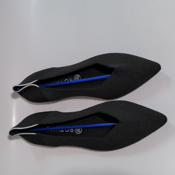 ROTHY'S THE POINT BLACK SOLID WOMEN'S FLAT SHOES - Picture 6 of 16